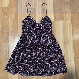 Express Purple Floral Thin Strap Dress